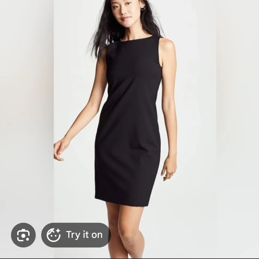 Theory Black Sleeveless Midi Sheath Dress